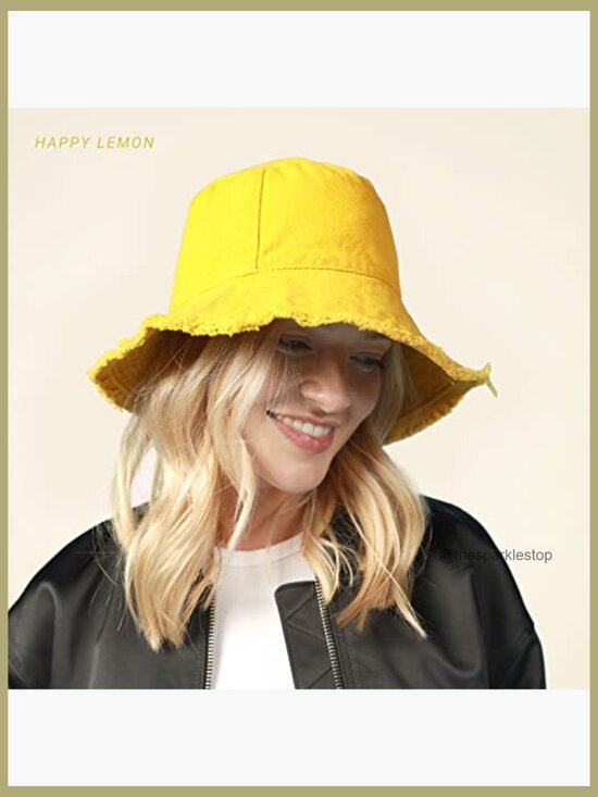 Frayed Bucket Hat Washed Cotton Floppy Wide Brim Boonie Outdoor Summer